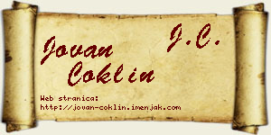 Jovan Coklin vizit kartica